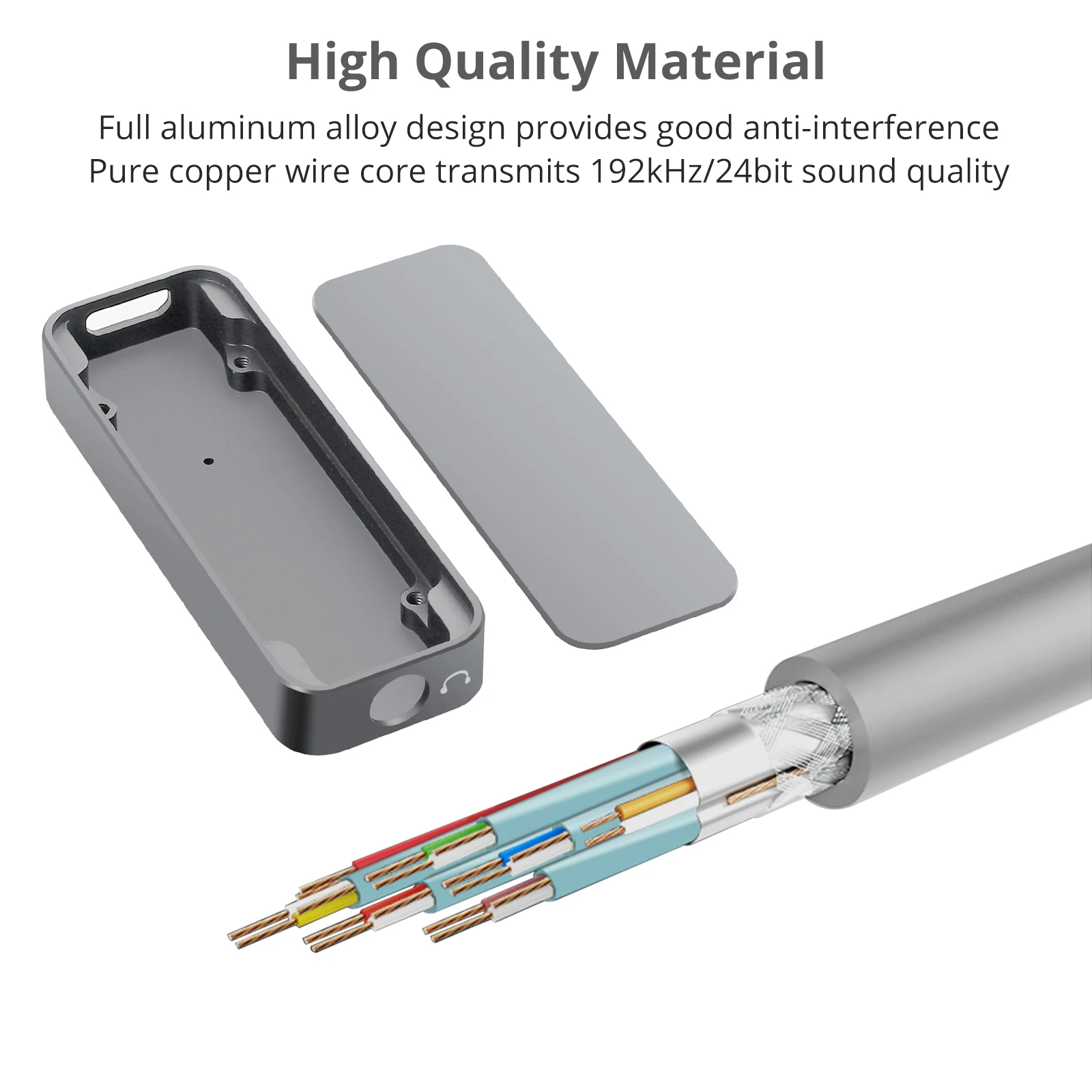 PROZOR 192kHz USB C to 3 5mm DAC Headphone Amplifier USB C DAC Converter Type C to 3 5mm Headphone Adapter For Android iphone