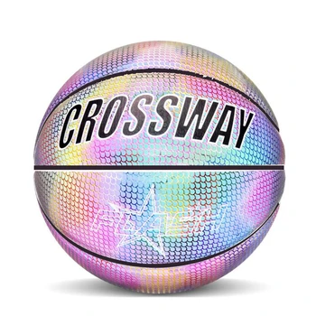 

Reflective Basketball PU Ball Night Game Street Glowing Rainbow Size 7 Trainning Basketball