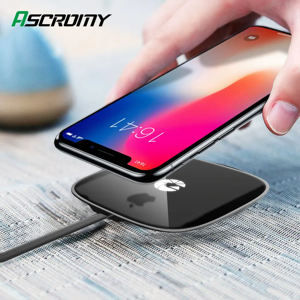 Тонкое Беспроводное зарядное устройство QI для huawei Xiaomi Mi9 samsung S10 Plus S9 S8 Note 10 9 iPhone 11