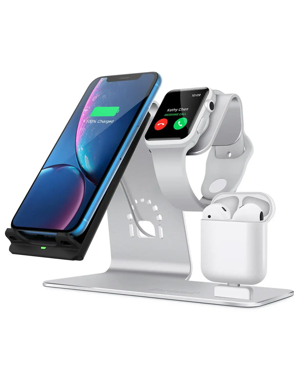 

2019 fast 10W charger New wireless charging mobile phone watch headset 3 in 1wireless charger bracket phone charger