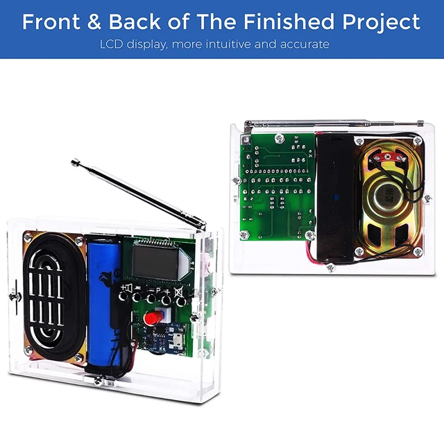 DIY Electronic Kit FM Radio Receiver Module 76-108MHz DIY Radio Speaker Kit Frequency Modification LCDDisplay Soldering Practice - Image 3