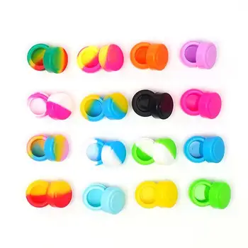 

30/50PCS 2ML Silicone Box Funny Container Kitchen Storage Oil Wax Box Silicone Jars Rubber Container (Assorted Color)