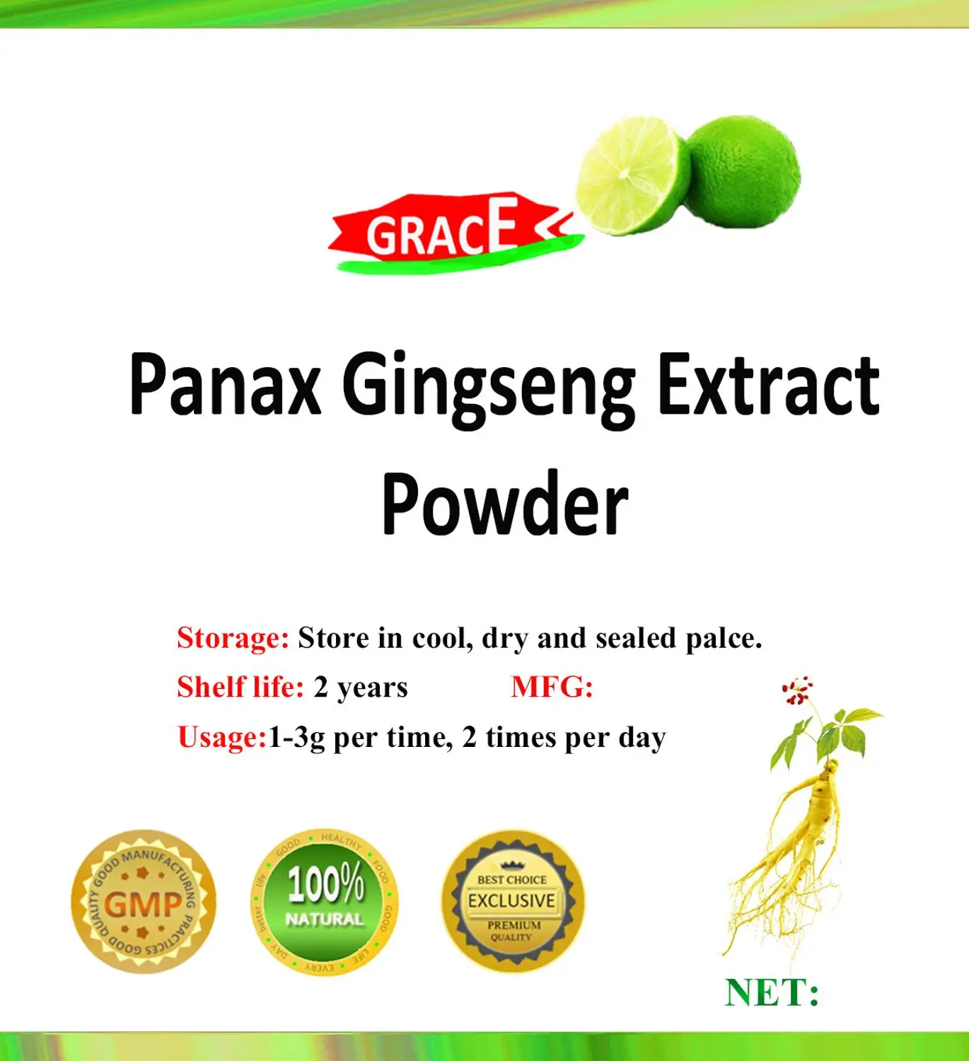 Чистый натуральный экстракт корня женьшеня в порошке, Ren Shen, Panaxóside, Высококачественная добавка для здоровья