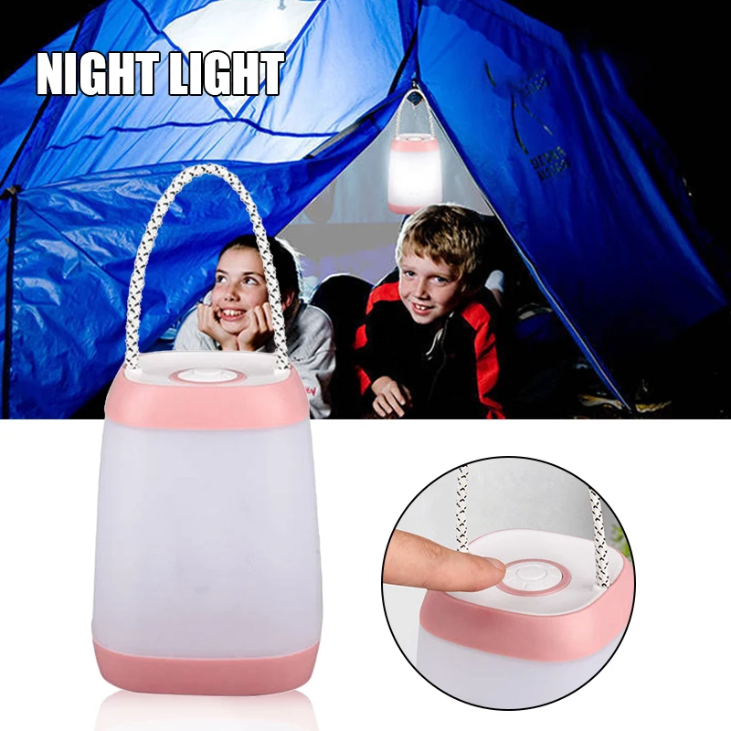 

LED Night Light USB Rechargeable Camping Light Bedside Lamp Handle Rope for Bedroom Outdoor Camping Living Room Parties MC889
