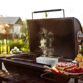 

Outdoor BBQ Products Stainless Steel Smoker BOX Barbecue Grill Meat Infused Smoke BBQ Stainless Steel Smoke Box
