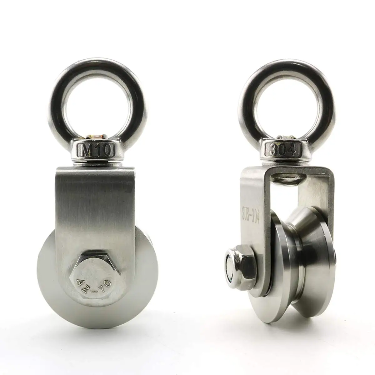U Type Swivel Pulleys 304 Stainless Steel Duplex Bearing Super-Silent Detachable 360 Degree Rotation Heavy Duty Traction Wheel u type swivel pulleys