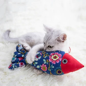 

Pet Soft 3D Fish Shape Cat Toy Interactive Gifts Cotton Cloth Fish Catnip Toys Stuffed Pillow Doll Simulation Fish Playing Toys