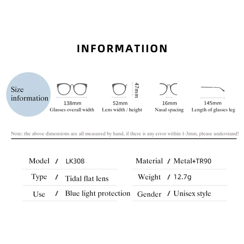 Women Glasses Frame Optical Eyewear Prescription Full Rim Square Woman Stylish Fashion Eyeglasses New Hot Rx-able Frame Glasses - 4