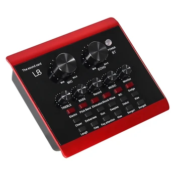 

Live Sound Card, Karaoke Mixer, Recording, ligent Volume Adjustable o Mixer, Sound Card, Multiple Sound Effects