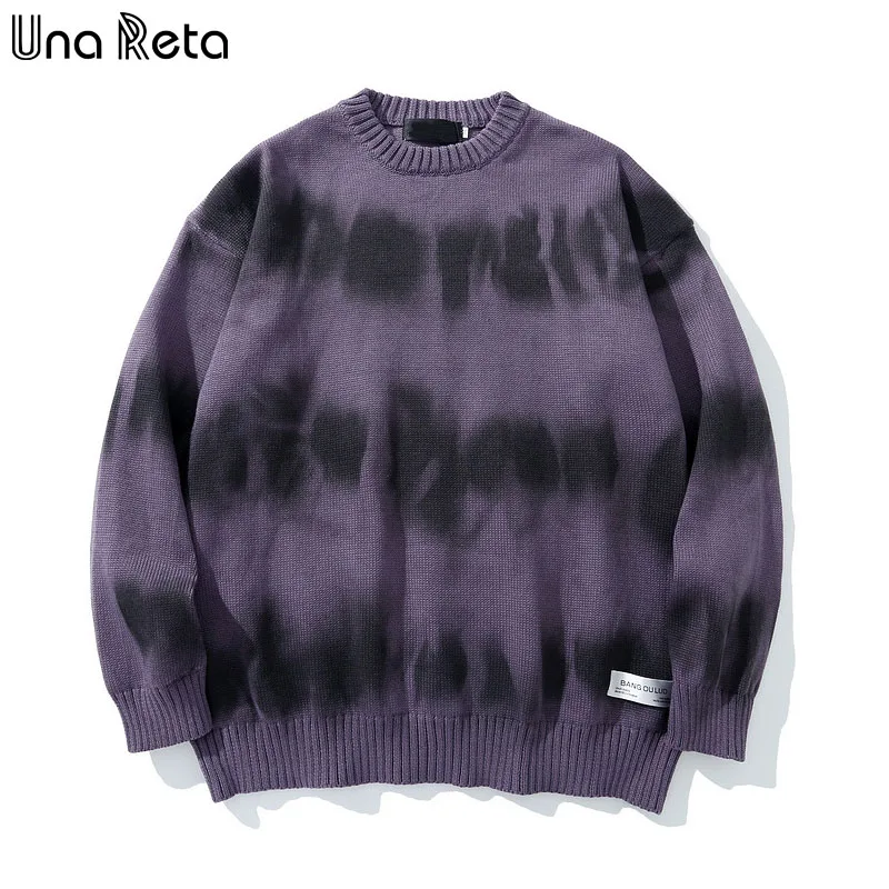

Una Reta Graffiti Sweater Men New Autumn Streetwear Men's Clothes Hip Hop Pullover Men Hole Oversize Sweater