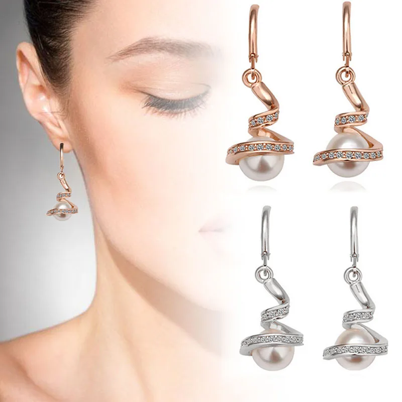 New 2019 Hot Selling Pearl Earrings Japanese And Korean Beautiful Fashion Rose Gold For Gorgeous ladies | Украшения и аксессуары