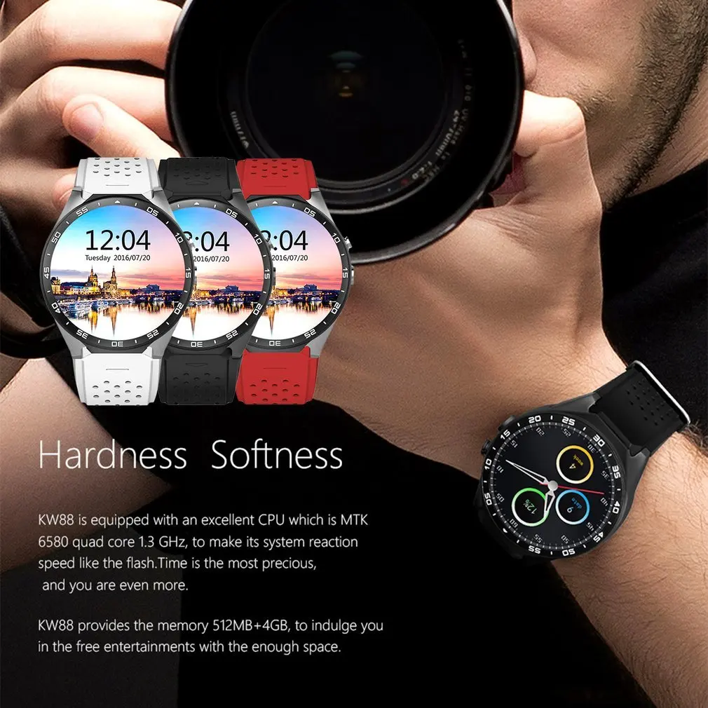 LEMFO KW88 Шагомер монитор сердечного ритма анти-потеря gps навигация спортивные Смарт часы для iOS для Android