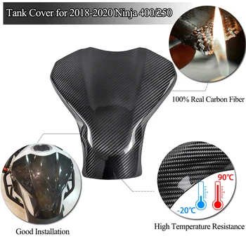 

100% Real Carbon Fiber Gas Oil Tank Cover For 2018 2019 2020 Kawasaki Ninja 250 400 Ninja400 Ninja250 Motorcycle Accessories