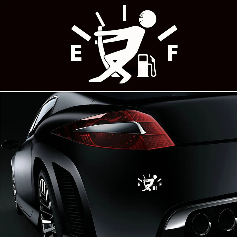 

1PCS Funny Car Sticker Pull Fuel Tank Pointer To Full Hellaflush Reflective Vinyl Car Sticker Decal Auto Accessories Car Styling