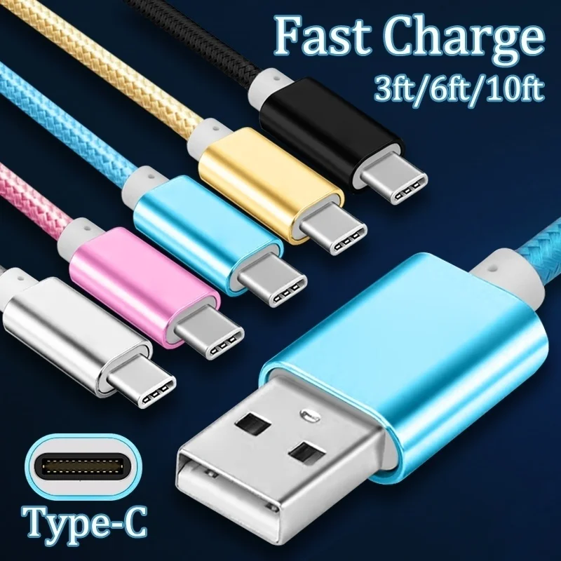 Usb кабель для зарядки телефонов Samsung S10 S9 S8 Plus Note 8 9 10 Pro A50 A70 A80 A90 1M 2M 3M Type C|Кабели
