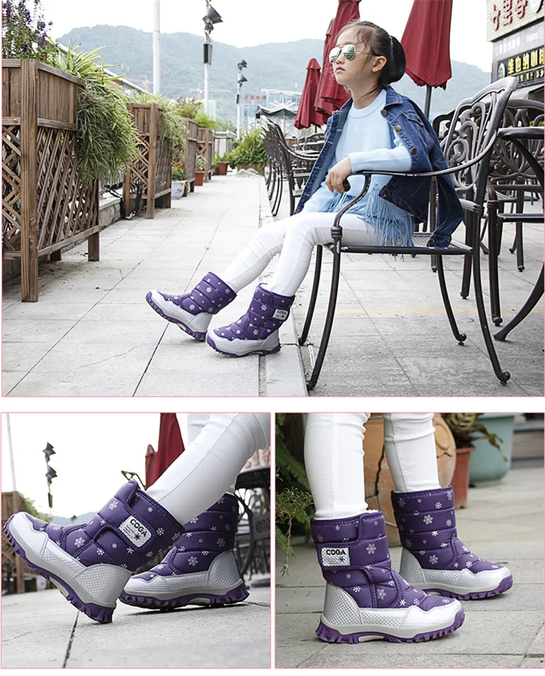 PINSEN 2019 Winter Kids Boots For Girls Boys Snow boots Parent-child shoes warm plush soft bottom Children Shoes Snow For Girls (11)