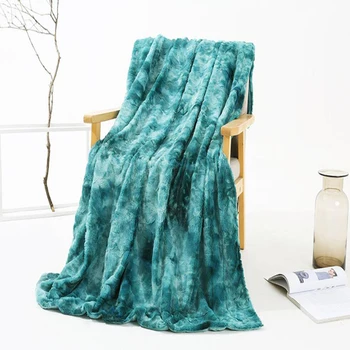 

Luxurious Warm Fluffy Plush Blanket Tie-dye Faux Fur Super Soft Throw Blanket Winter Warm Sheets Bedspread Blanket For Bed Couch
