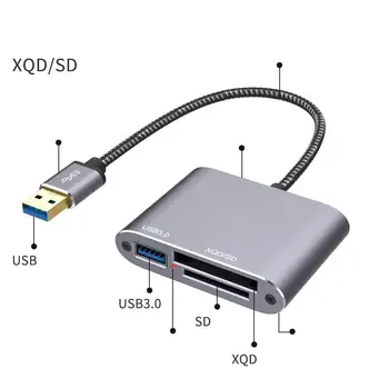 

Card Reader Multi-function High-speed 3-in-1 USB3.0 to XQD/SD/USB3.0 Card Reader