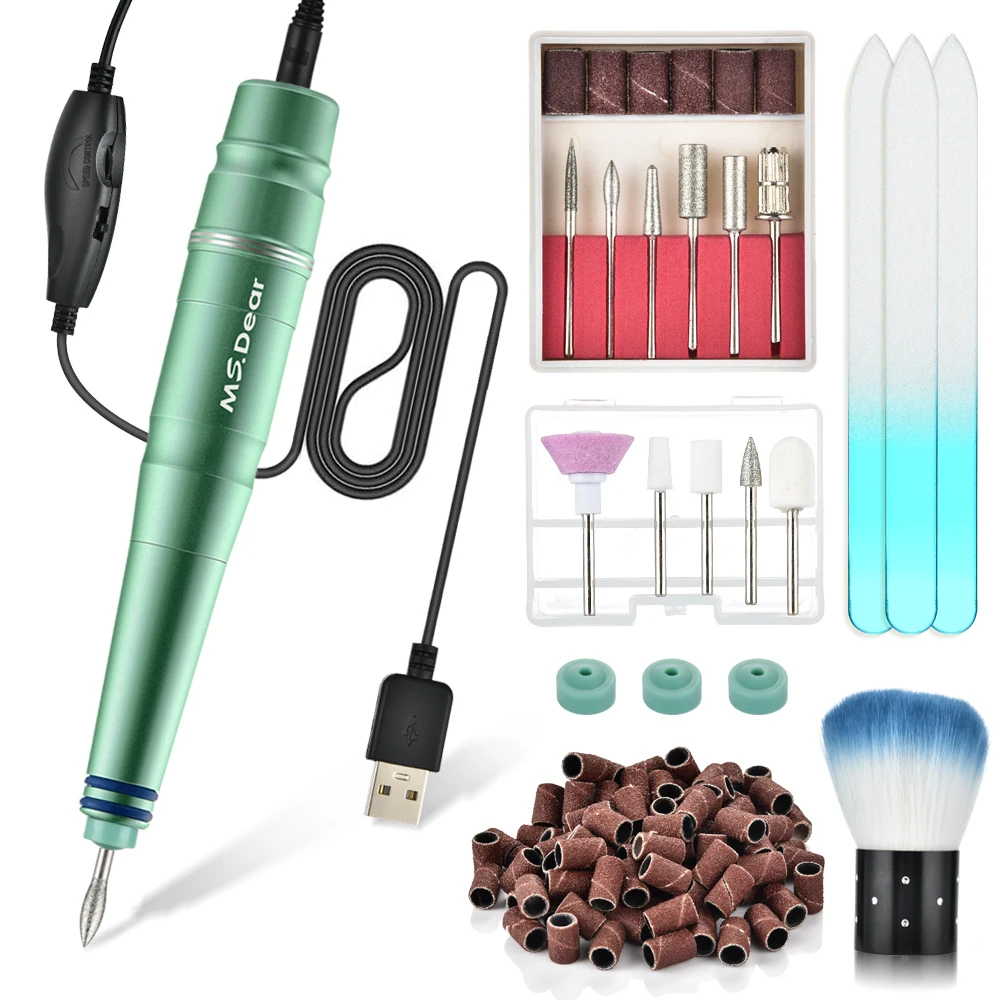 

Electric Nail Polisher Kit USB Charging Nail File Machine Manicure Pedicure Device Nail Art Pen Nail Drill Remover