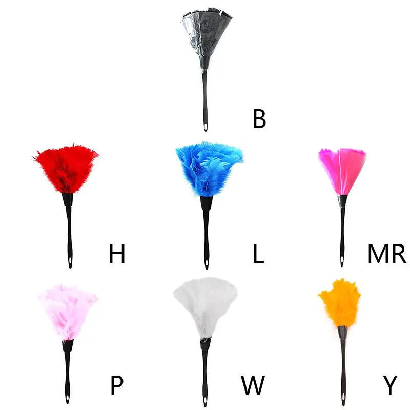 Бытовые многоцветные антистатические перьевые Пылеуловители с пластиковой ручкой, клавиатура, метла для уборки дома, инструмент Plumero