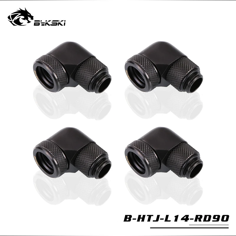 Giratório do Tubo Duro do Grau Acrílico de Petg de Od14mm 4pipe da Compressão da Mão do Encaixe Od14mm de 4 90 para o Tubo Tubulação Unidades Lotes Bykski g1 –