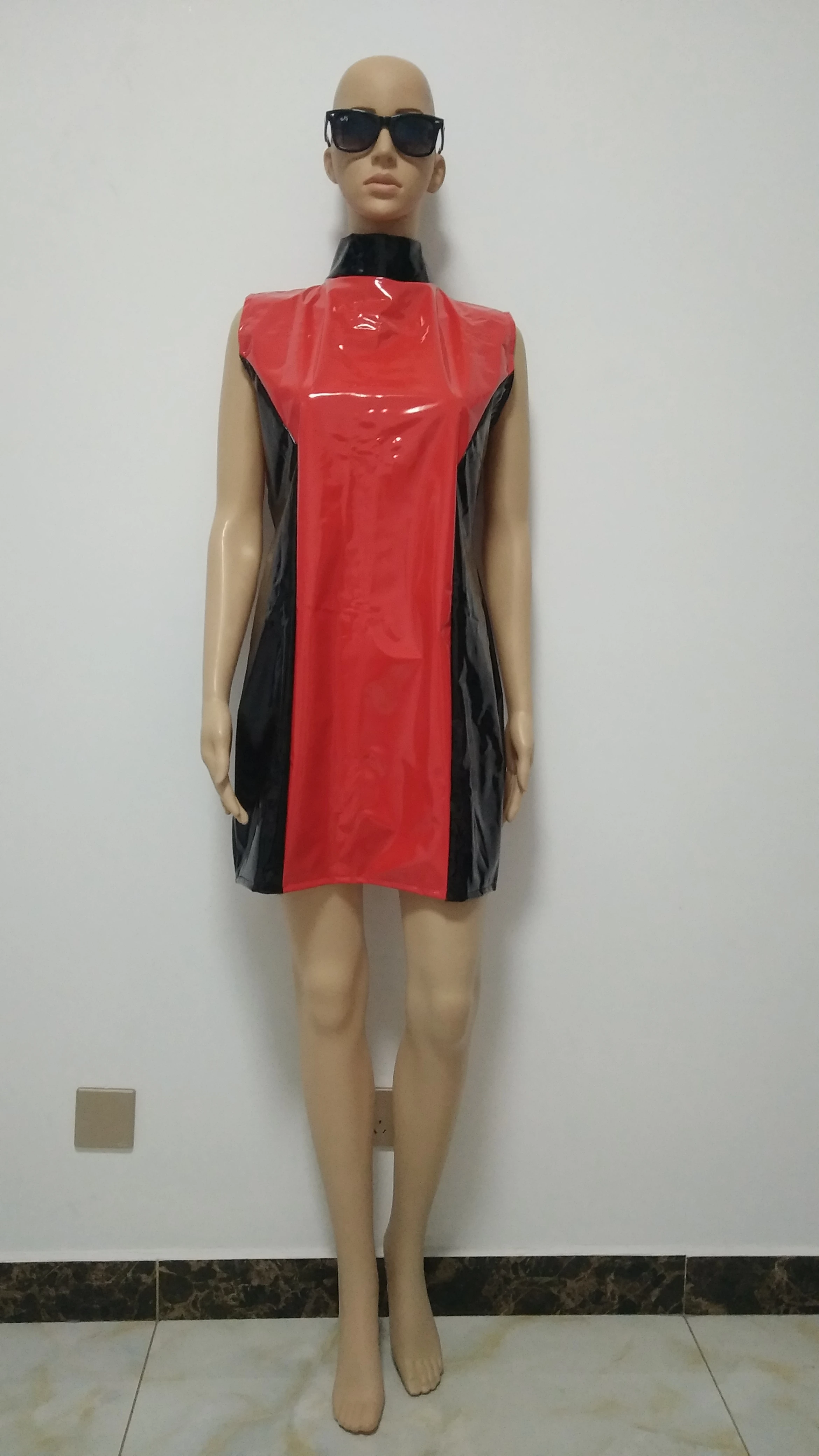 black and red combination dress