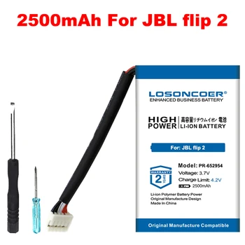 LOSONCOER 2500mah Flip 2 bateria do JBL Flip 2 Flip II JN151PH13849 PR-652954 baterie AEC653055-2P bateria głośnika Bluetooth tanie i dobre opinie Rohs Bluetooth Speaker Battery CN (pochodzenie) Standardowa bateria