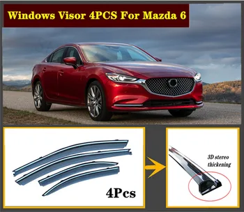 

4pcs Set 2014-2020 OEM For Mazda 6 Stainless steel window Visor Shade Vent Wind Rain Deflector Guards Cover