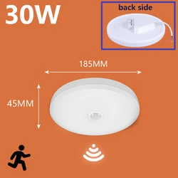 Motion Sensor LED Ceiling and Wall Light for Home and Hallway - Night Light Function, Energy Efficient (30W Sensor Lamp)