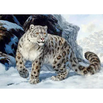 

5D DIY Diamond Painting Snow Leopard Full Square/Round Rhinestones Diamond Embroidery Animal Diamond Mosaic Cross Stitch