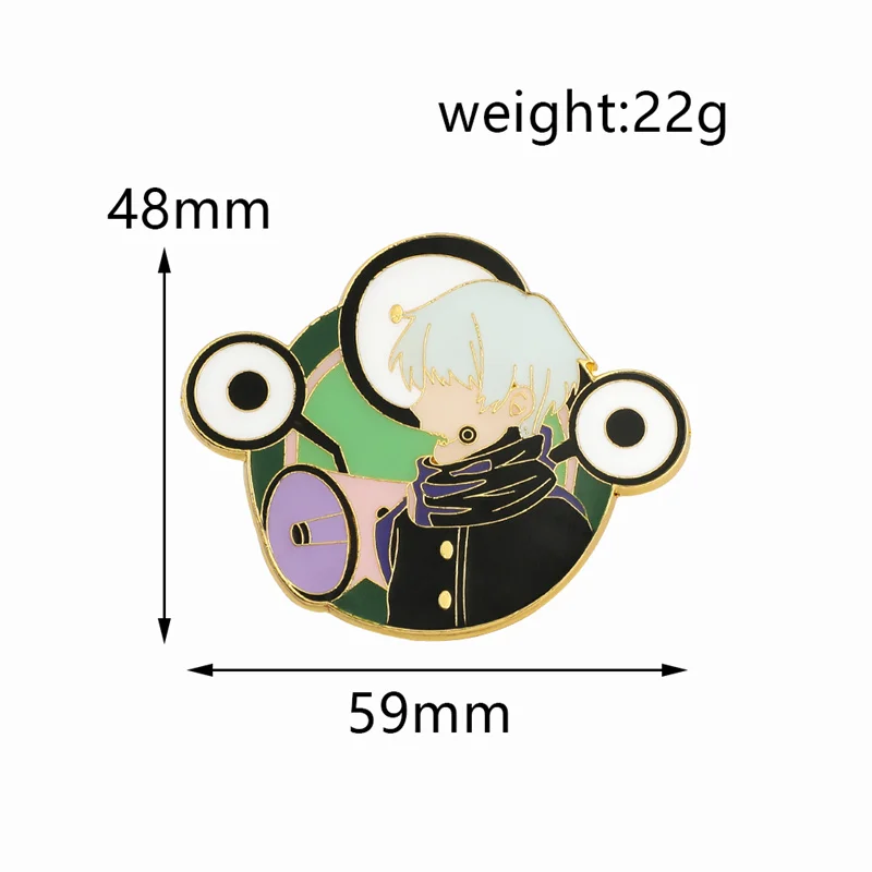 Broche Métal Anime Gojo Sukuna - Badge 58mm, Alliage Zinc, Accessoire Cosplay Sac