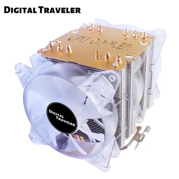 

TM6 Dual tower CPU cooler 6 heat pipes 90mm 4pin PWM RGB fan for computer processor cooling fan cooler for Intel and AMD