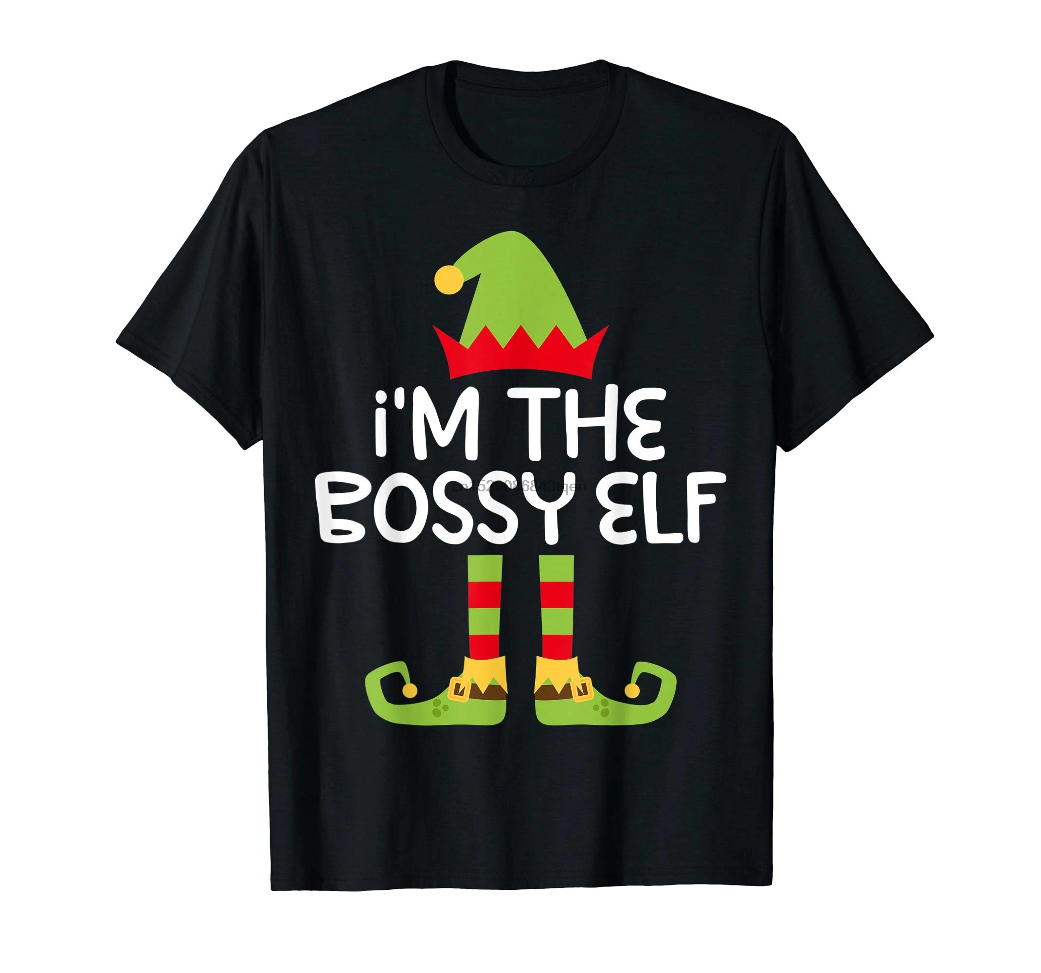 I'm The Bossy футболка с эльфом соответствующий Рождественский костюм