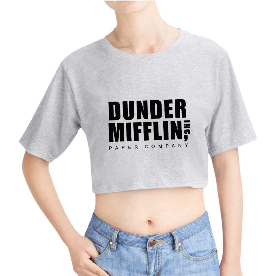 Летняя футболка Dunder Mifflin с буквенным принтом коротким рукавом новая трендовая