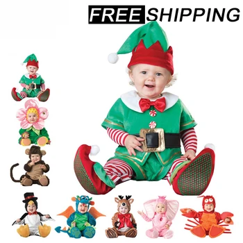 

Cute Baby Santa Claus Onesie Animal Costume Toddler Boy Girl Long Sleeve Romper Infant Newborn Winter Clothes Kid Romper Set