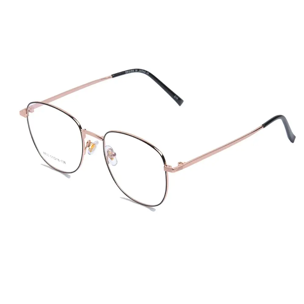 Black Rose Gold Классическая Металлическая прозрачные линзы оправа для очков в стиле унисекс очки Квадратные очки Очки w/Чехол 51 мм розовое золото модные очки для Для женщин - Цвет оправы: Black Rose Gold
