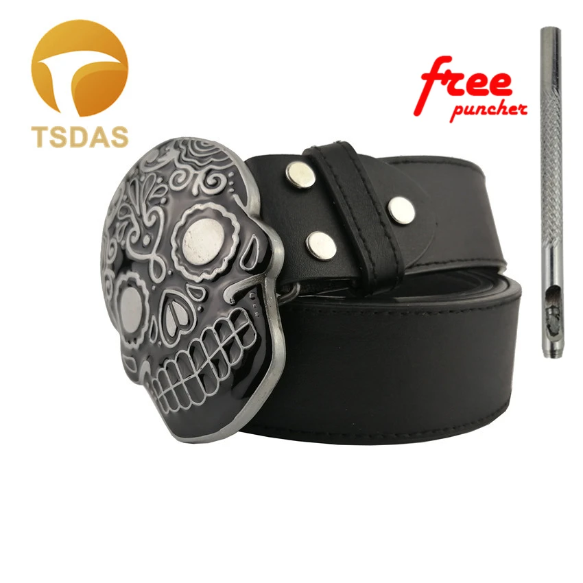 Retail 1PC New Style Silver Plated Skull Belt Buckle 64*90mm Metal For 4cm Wide Men Women Jeans accessories | Дом и сад