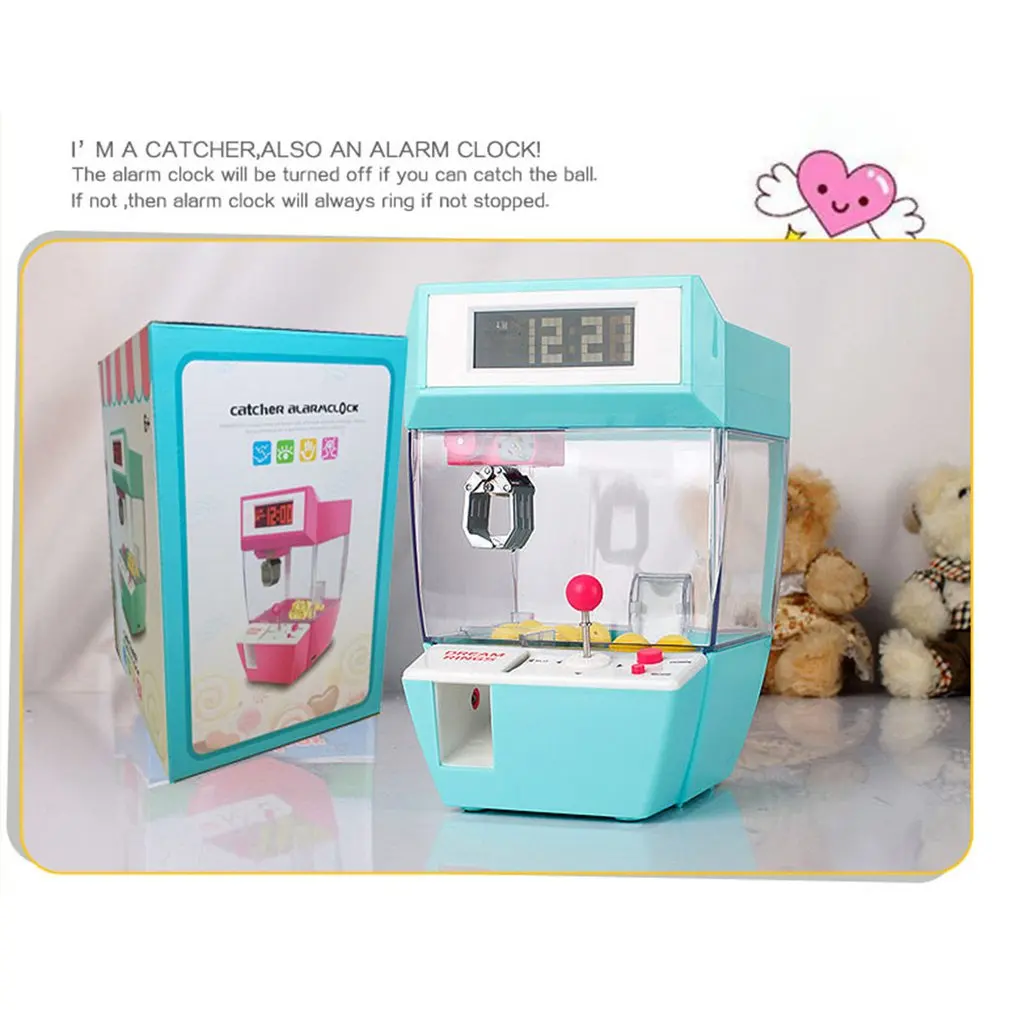 Catcher Alarm Clock Coin Operated Game Machine Crane Machine Candy Doll Grabber Claw Machine Arcade Machine Automatic Toy Kids