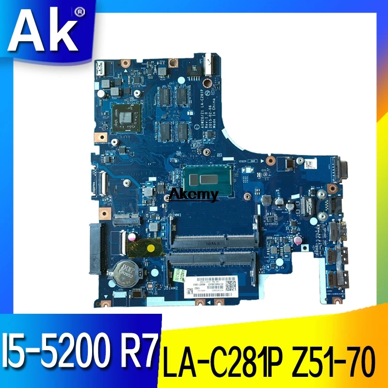 

LA-C281P Laptop motherboard for Lenovo Ideapad Z51-70 original mainboard I5-5200U R7-Video