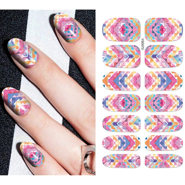Nail Stickers For Nails Sliders 3D Color Water Transfer Nail Sticker Creativity Decoration Art Necklace Pattern Dreamcatcher YSD073