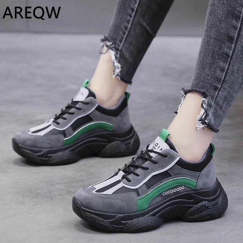 

2020 Autumn Casual Shoes Woman Lace Up Round Toe Vulcanize Shoes Platform Sneakers Student Bottom Comfortable Flats