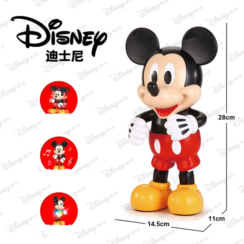 28 см из натуральной Disney Микки Электрический робот Танцы Мышь с музыкой освещение