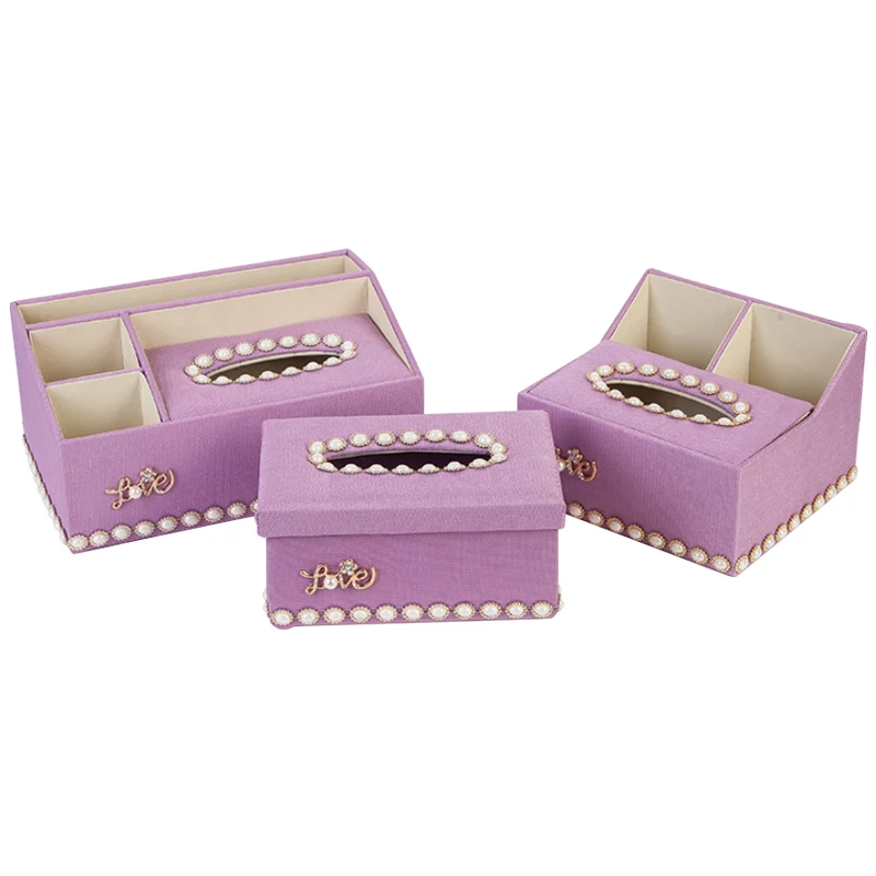 Кожаная Автомобильная домашняя Прямоугольная форма коробка для салфеток элегантная Съемная модная домашняя гостиная стол держатель для салфеток - Цвет: Purple19.5-17.5-13.5