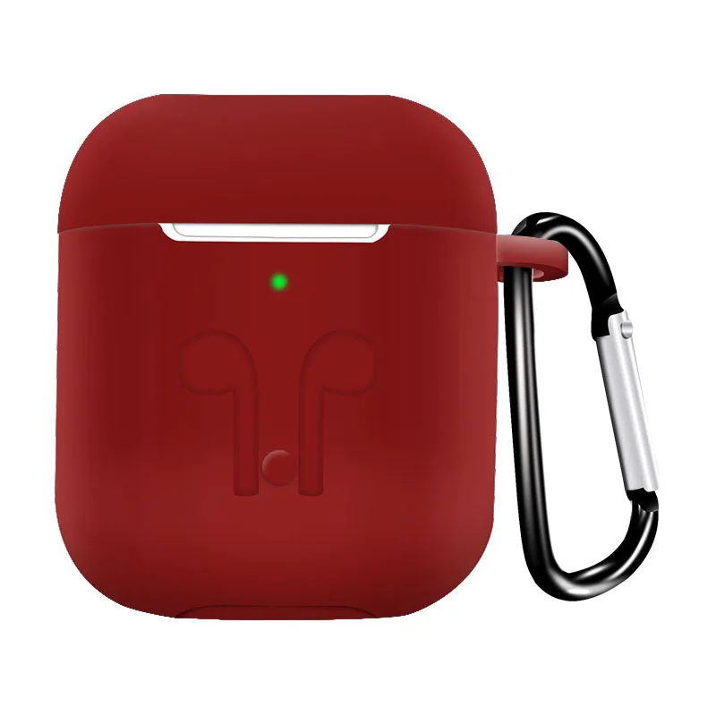 Красный Утолщение для Airpods2 защитный корпус 1 поколение универсальная версия беспроводной Bluetooth наушники силиконовый защитный чехол - Цвет: Красный