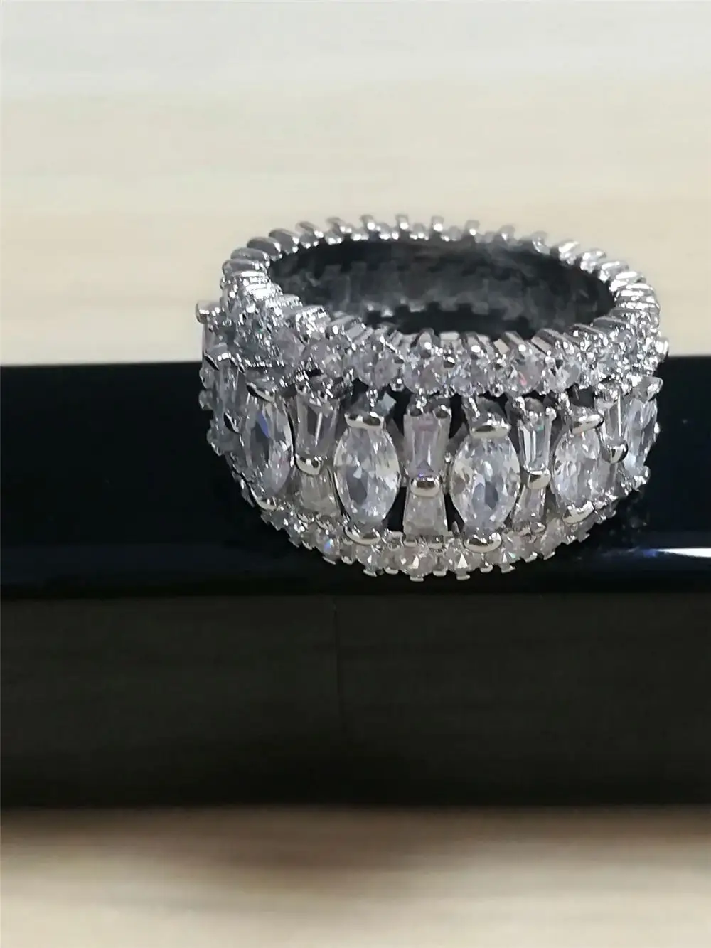 Size 6-10 Rings Women Jewelry White Wedding Gorgeous 925 Silver