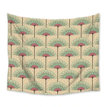 

Fan Style Flower Dot Pattern Tapestry Wall Hanging Tapestries Bedspread Art Decor Blanket Throw Towel Window Curtain Yoga Mat