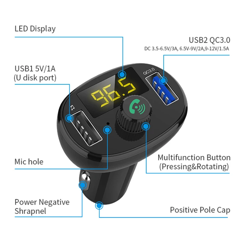 Автомобильное зарядное устройство Hands-free MP3 плеер Bluetooth fm-передатчик поддержка навигации вещания авто FM модулятор комплект XM-126