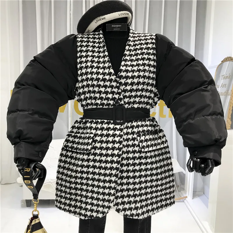 Модное лоскутное Женское пальто зима новая куртка Женская Chaquetas Mujer Invierno корейские пальто и куртки для женщин