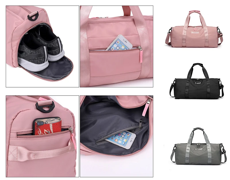 Independent Shoes Bit Wet  Dry Separation Sports Gym Bag Casual Nylon Bag Women's Crossbody Waterproof Travel Bag  hand luggage