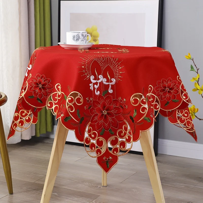 Tissu De Table Brodé De Noël, Nappe Ronde Creuse, Pour Restaurant Dinning  Xams Party Banquet Événements, Tissu De 33 Pouces Du 26,93 €